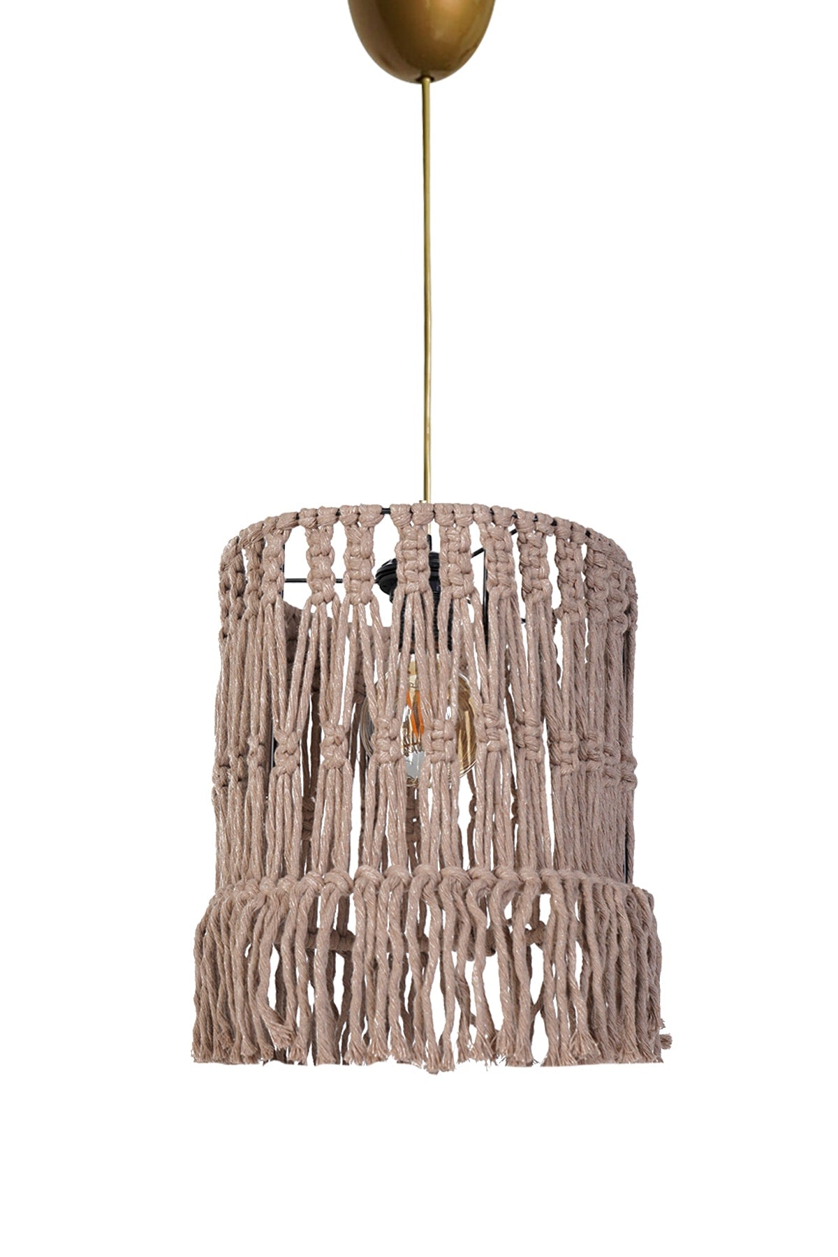 Plafond Handmade Jute Coffee Chandelier