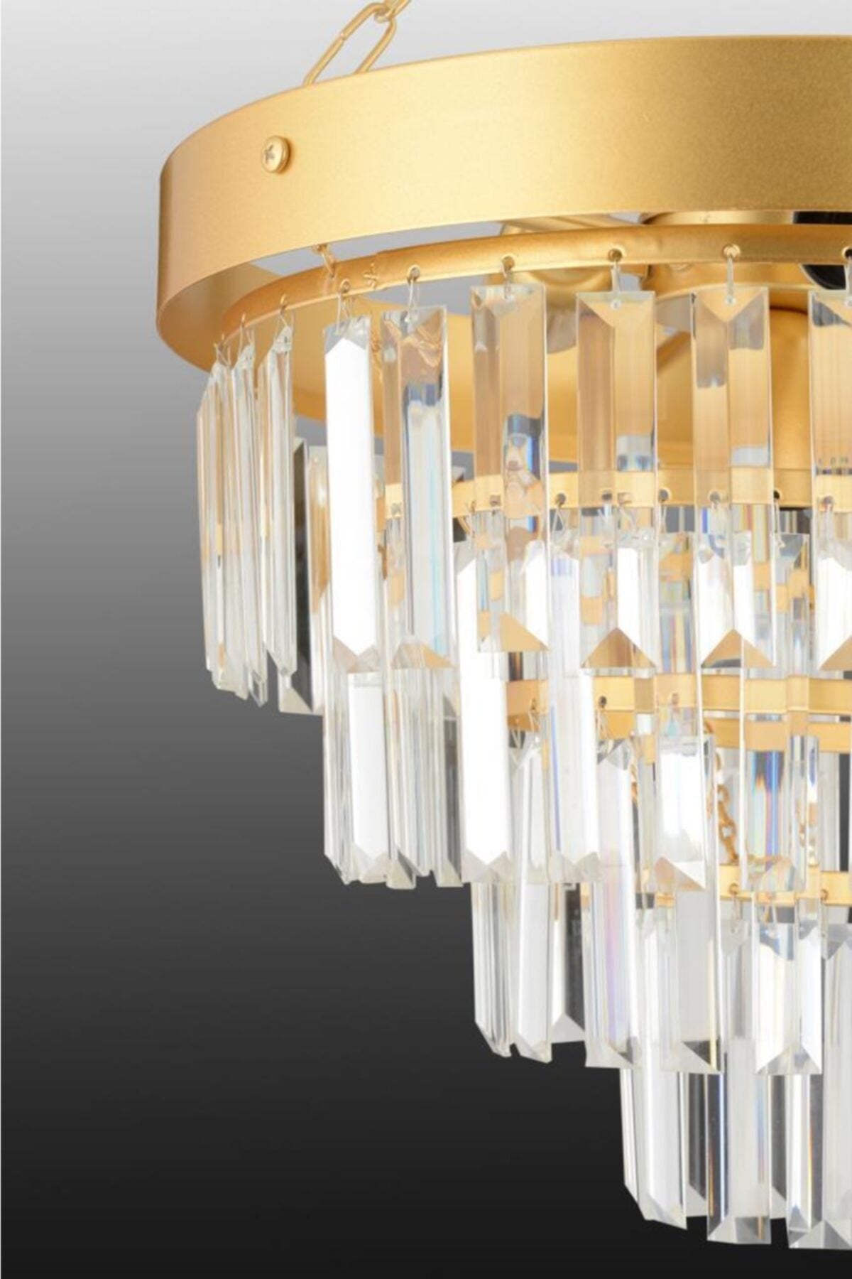 Linda 40' Gold Luxury Crystal Stone Chandelier