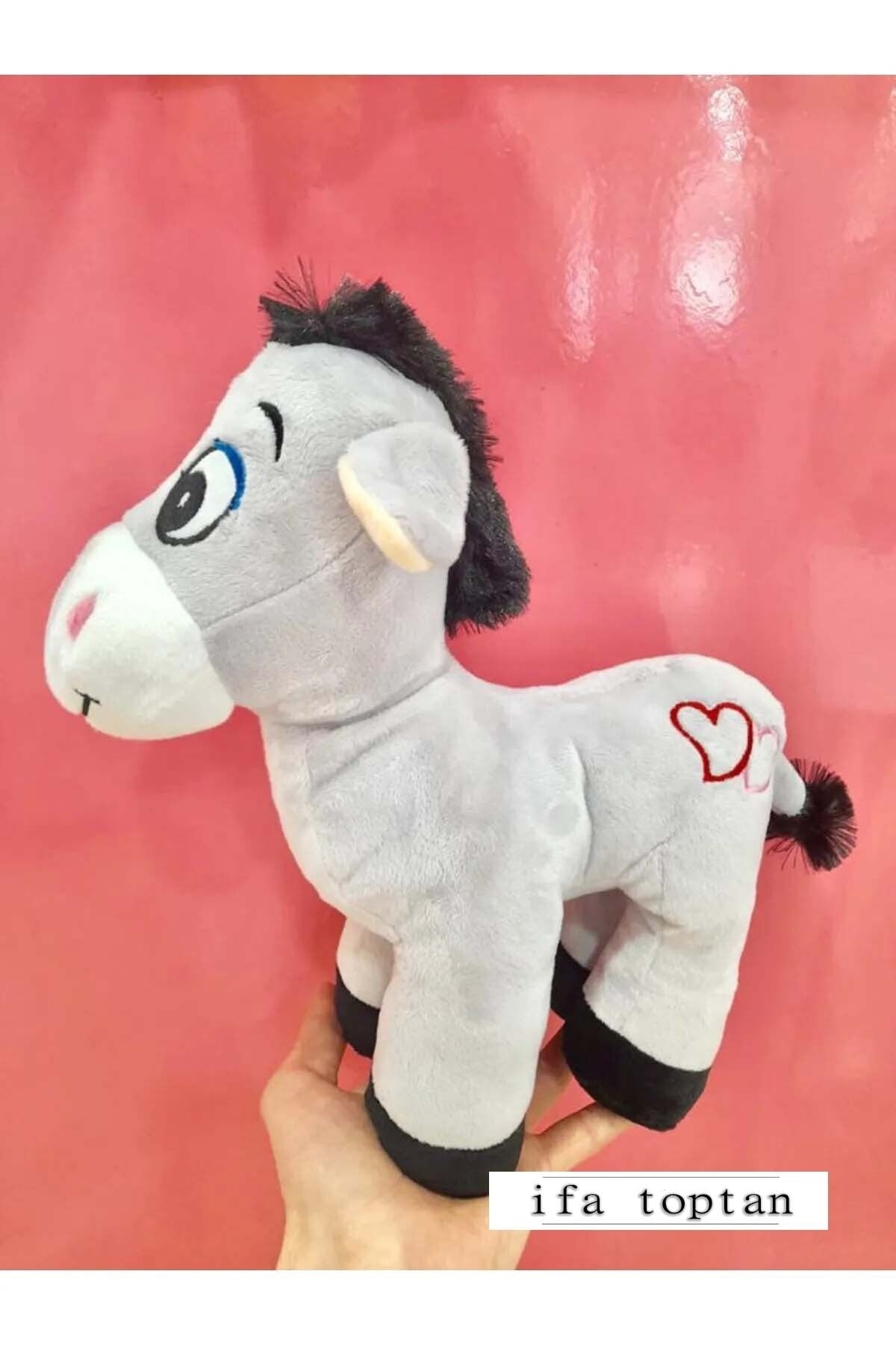 Plush Donkey 28 Cm Heart Patterned