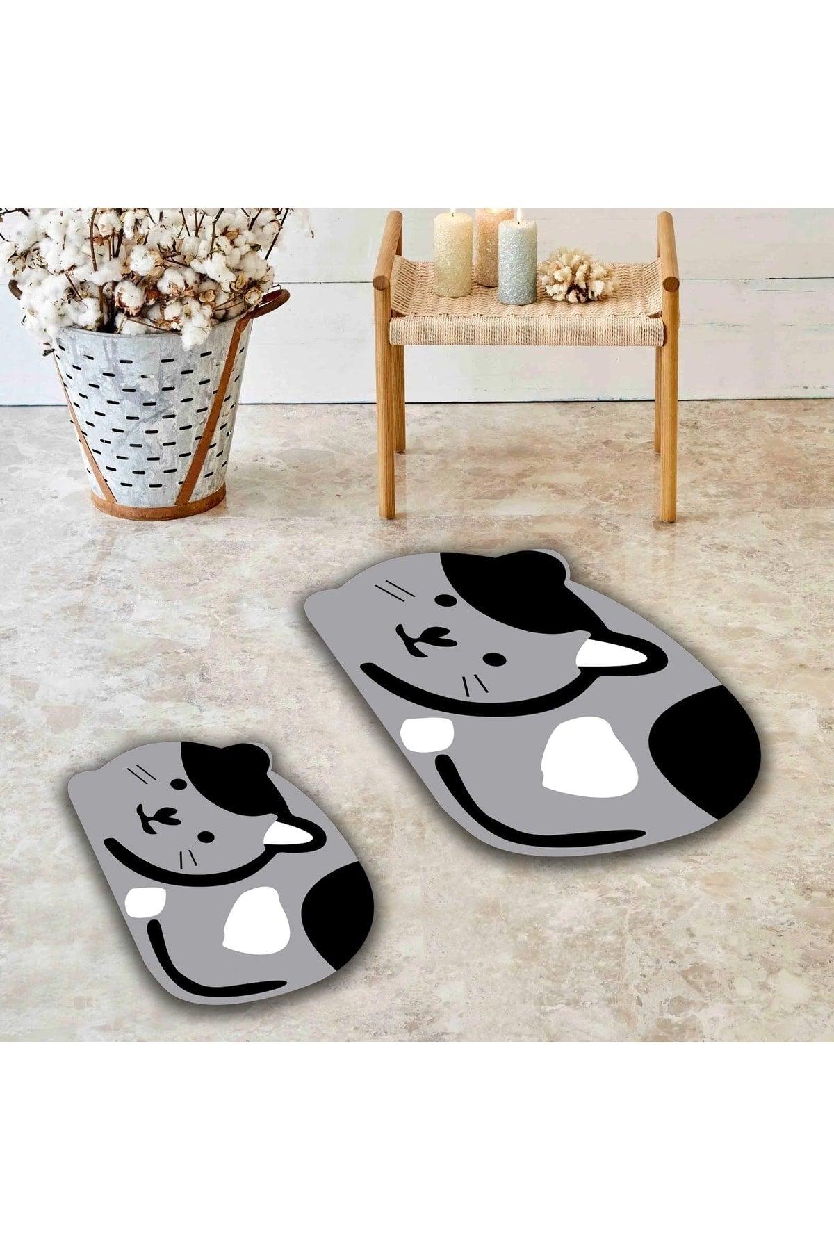 Cat Bath Mat, Closet Set, Non-Slip Floor Closet Set, Decorative Mat, Dowery - Swordslife