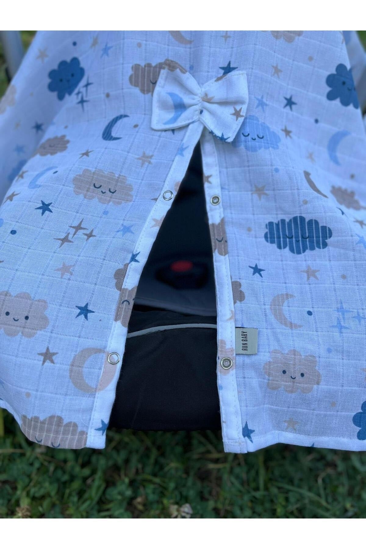 Run Baby Muslin Fabric Snap Snap Stroller Cover (CLOUD PATTERN) 75x100cm