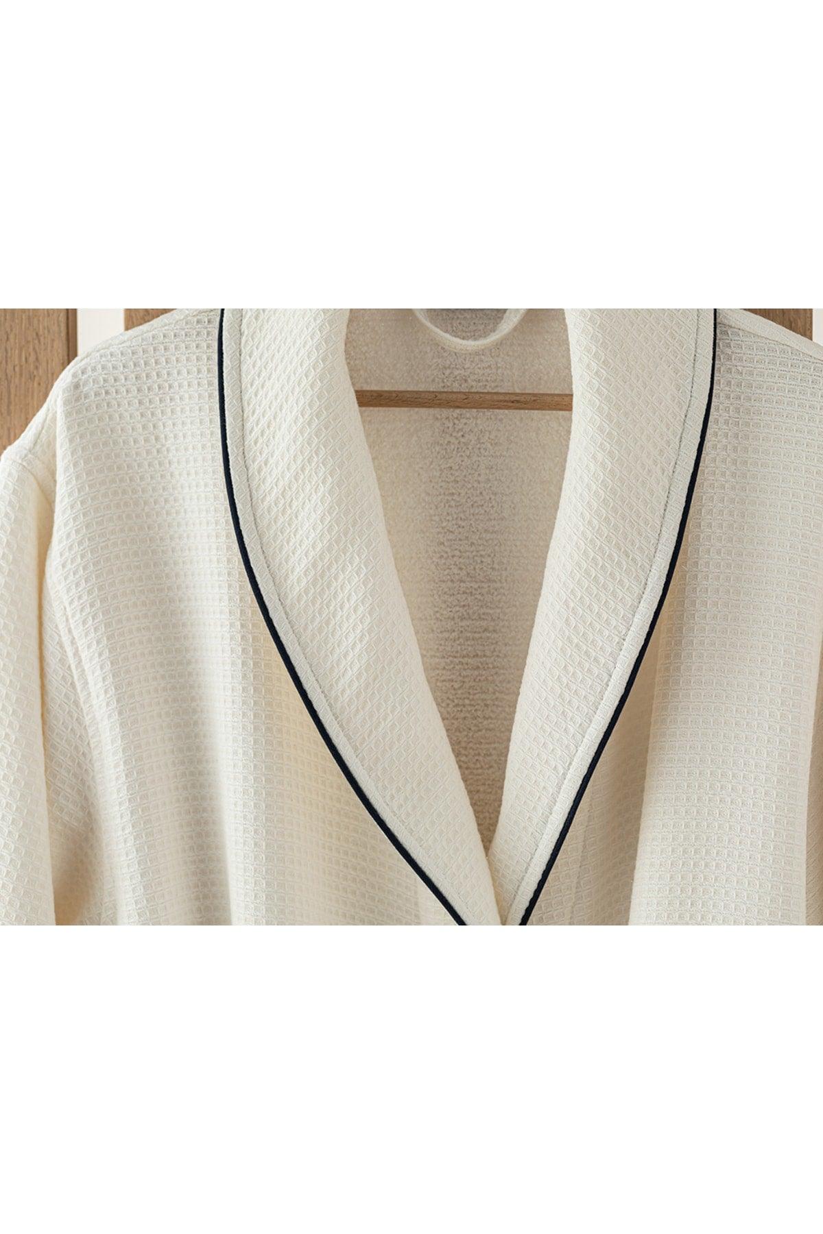 Thin Single Face Pique Shawl Collar Bathrobe L-xl White - Swordslife