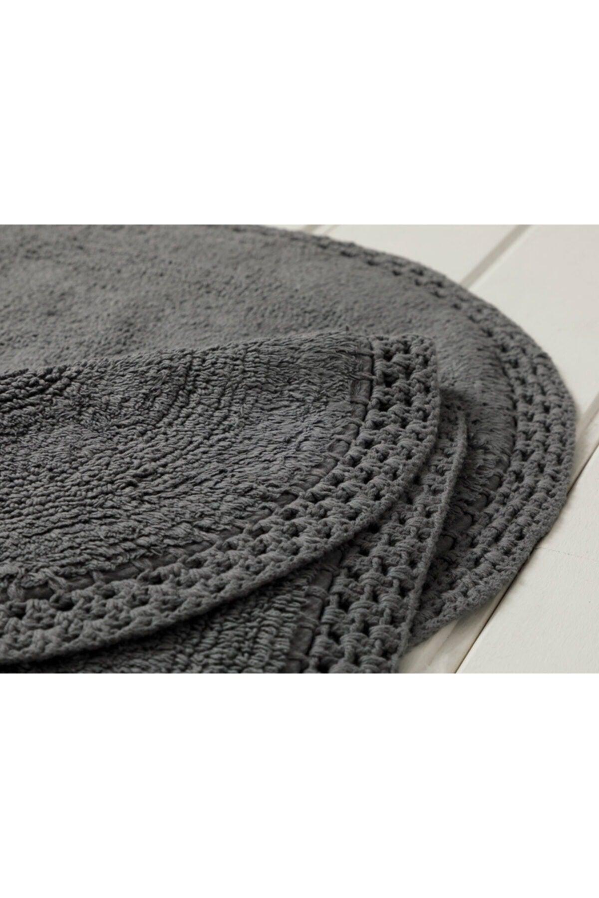 Polin Cotton 2 Pcs Bath Mat Set 60x90cm+40x60cm Anthracite - Swordslife