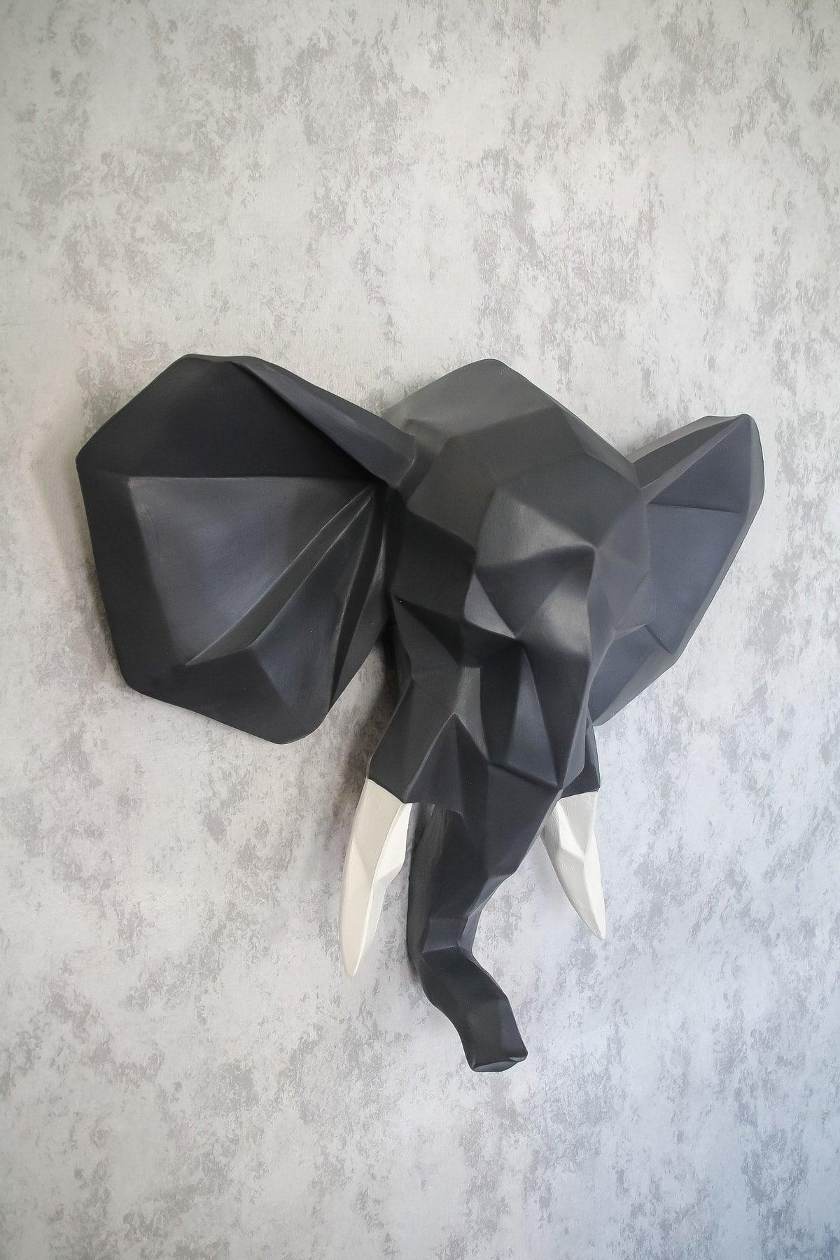 Geometric Elephant Head Wall Decor Sculpture - Swordslife