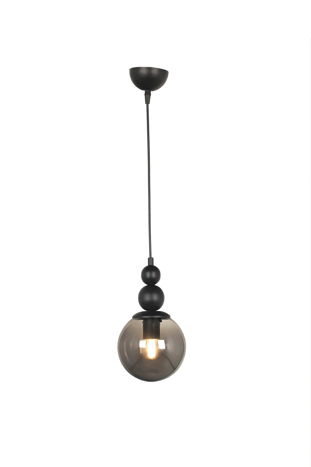 Infinite Single Chandelier Black Smoked Glass