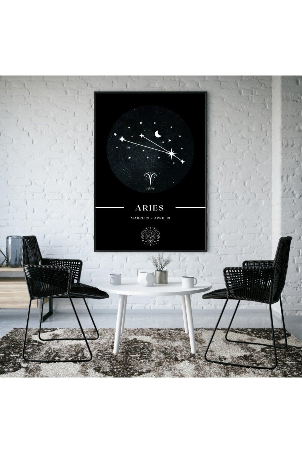 Aries Aries Zodiac Constellation Chart Astrology Horoscope Symbol 34x44cm - Swordslife