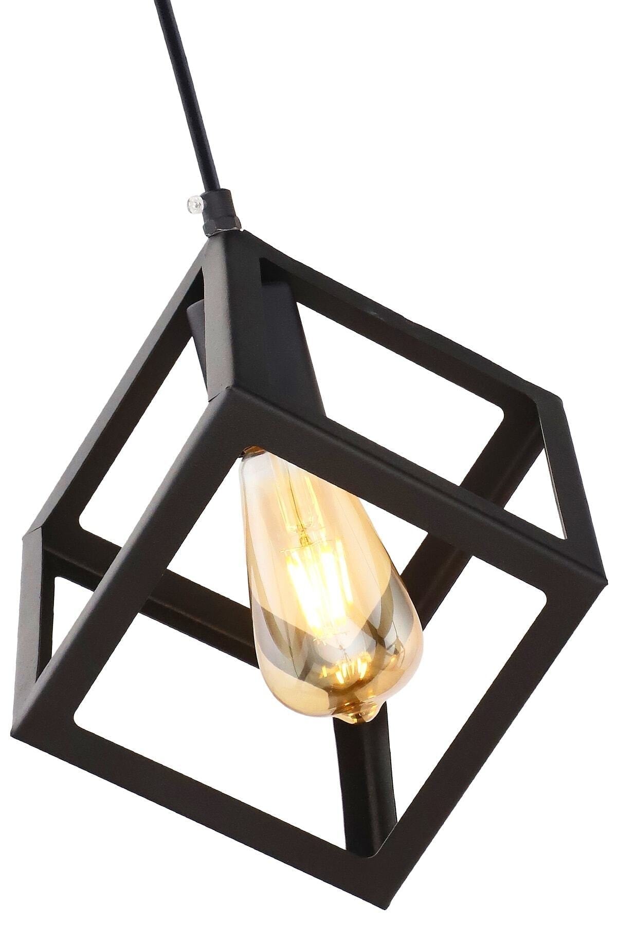 Cube Single Black Chandelier