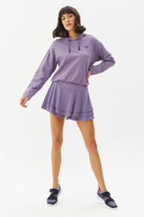 Women's Purple High Waist Sports And Casual Summer Solid Color Short Mini Skirt Cotton Shorts Tennis Skirt 0110 - Swordslife