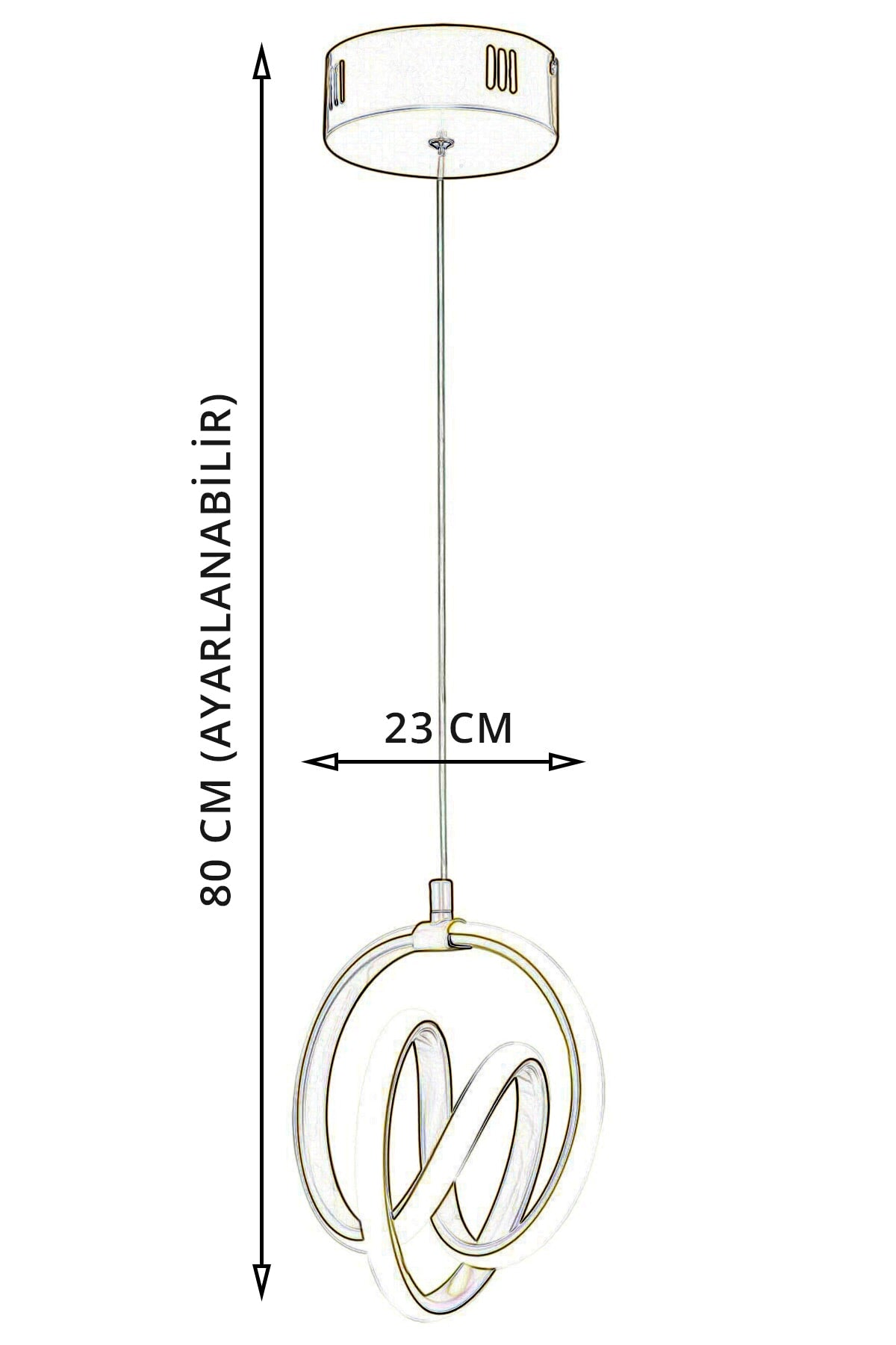 Venita Smoked Modern Pendant Lamp LED Chandelier White Light Living Room Kitchen Room LED Chandelier