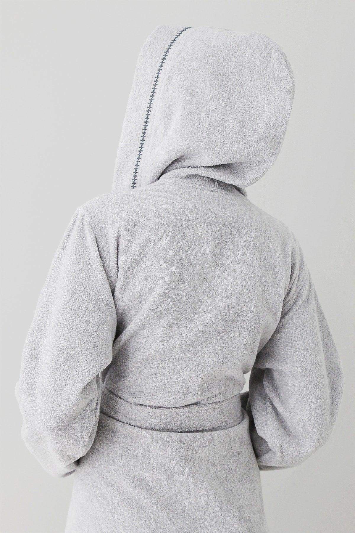 Profundo Robe Fog - Extra Soft, Modern And Special Design 100% Cotton Unisex Hooded Bathrobe - Swordslife