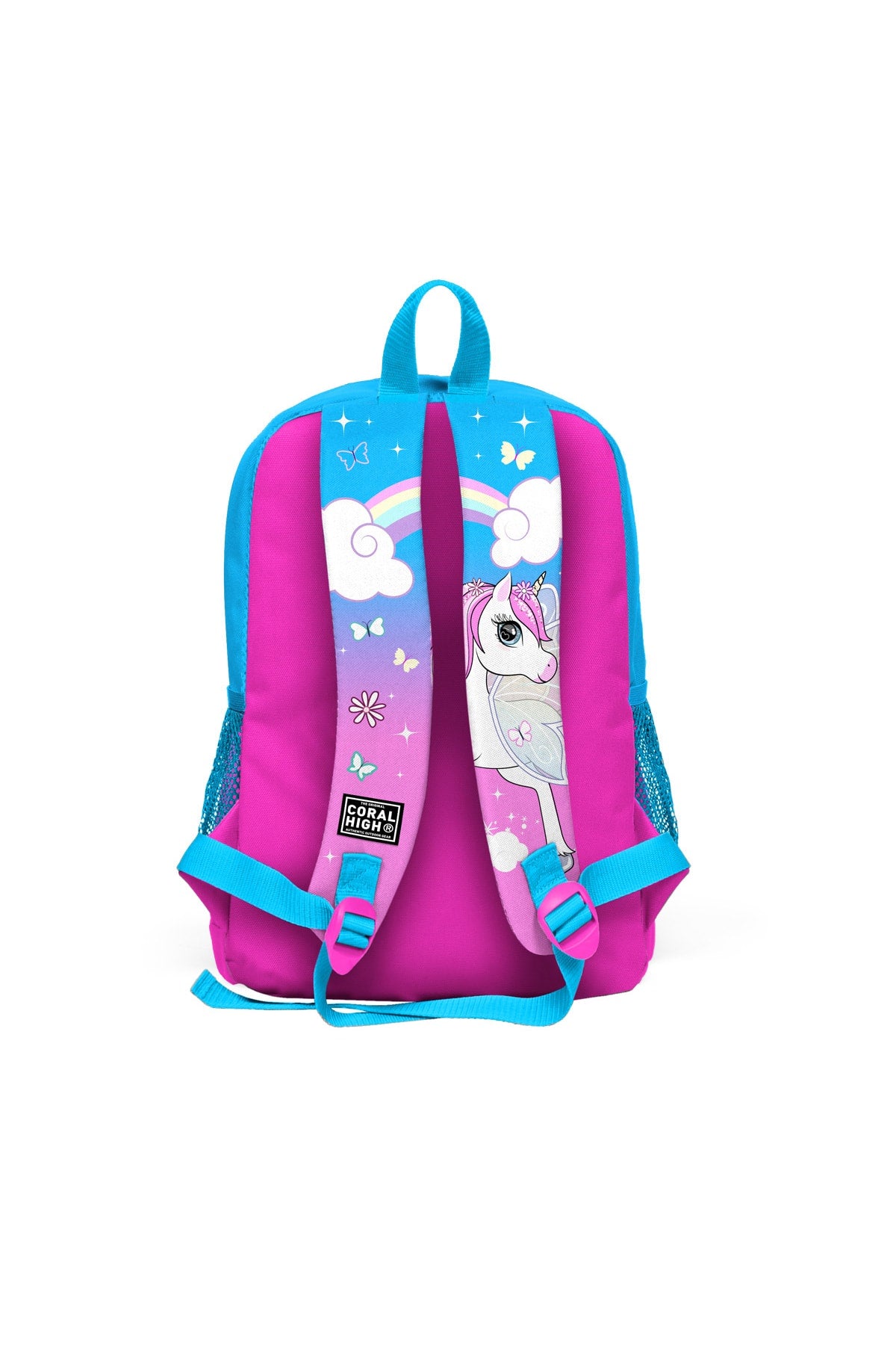 Kids Four Compartment Unicorn Turquoise 3 Pcs School Bag Set