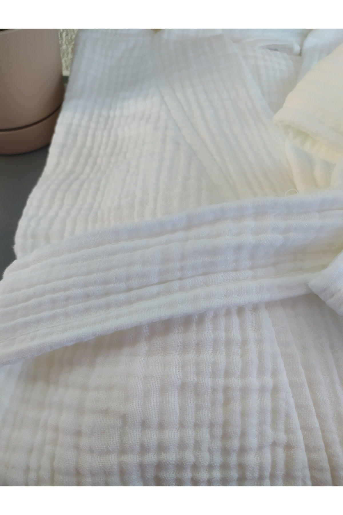 4 Layer Muslin Bathrobe White - Swordslife