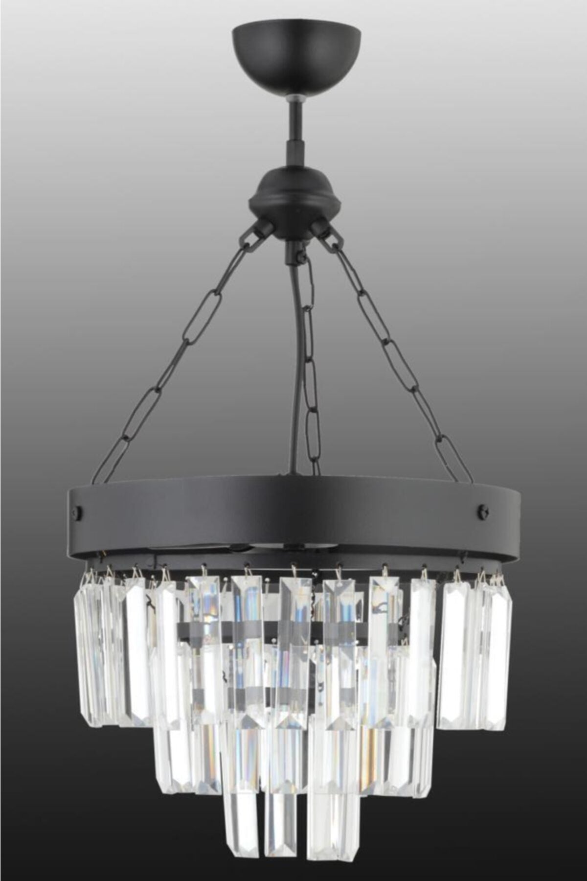 Linda 30' Black Luxury Crystal Stone Chandelier