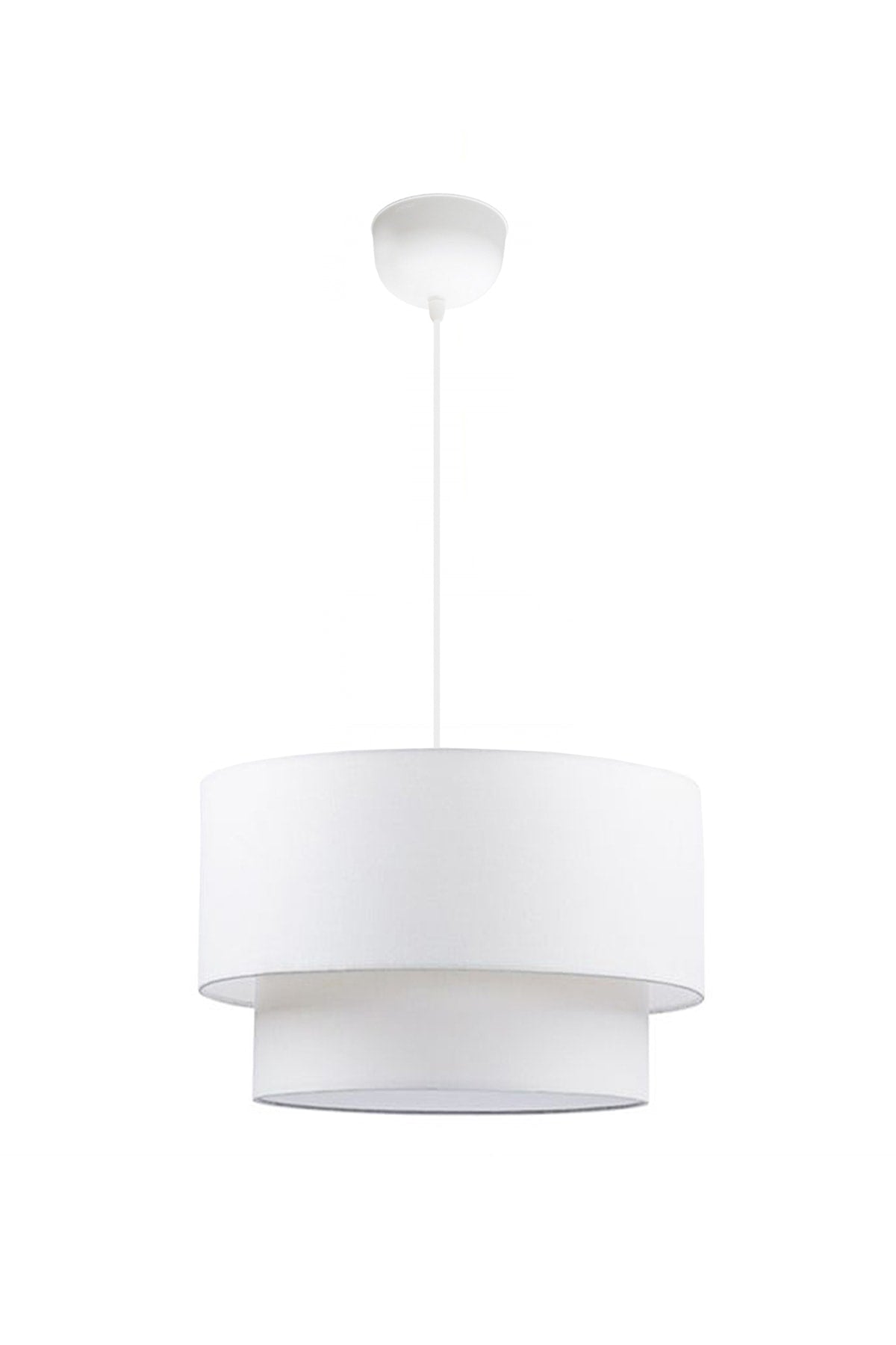 Cake Pendant Lamp White Fabric Chandelier Ayd-2563