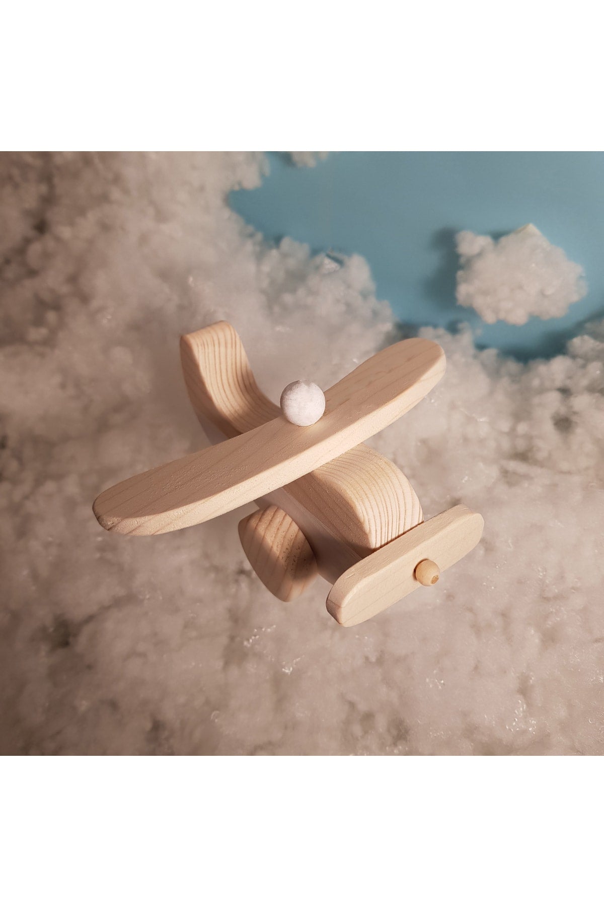 Handmade Wooden Toy Airplane, Educational, Creative, Vintage And Natural And Safe Wooden Baby Toy