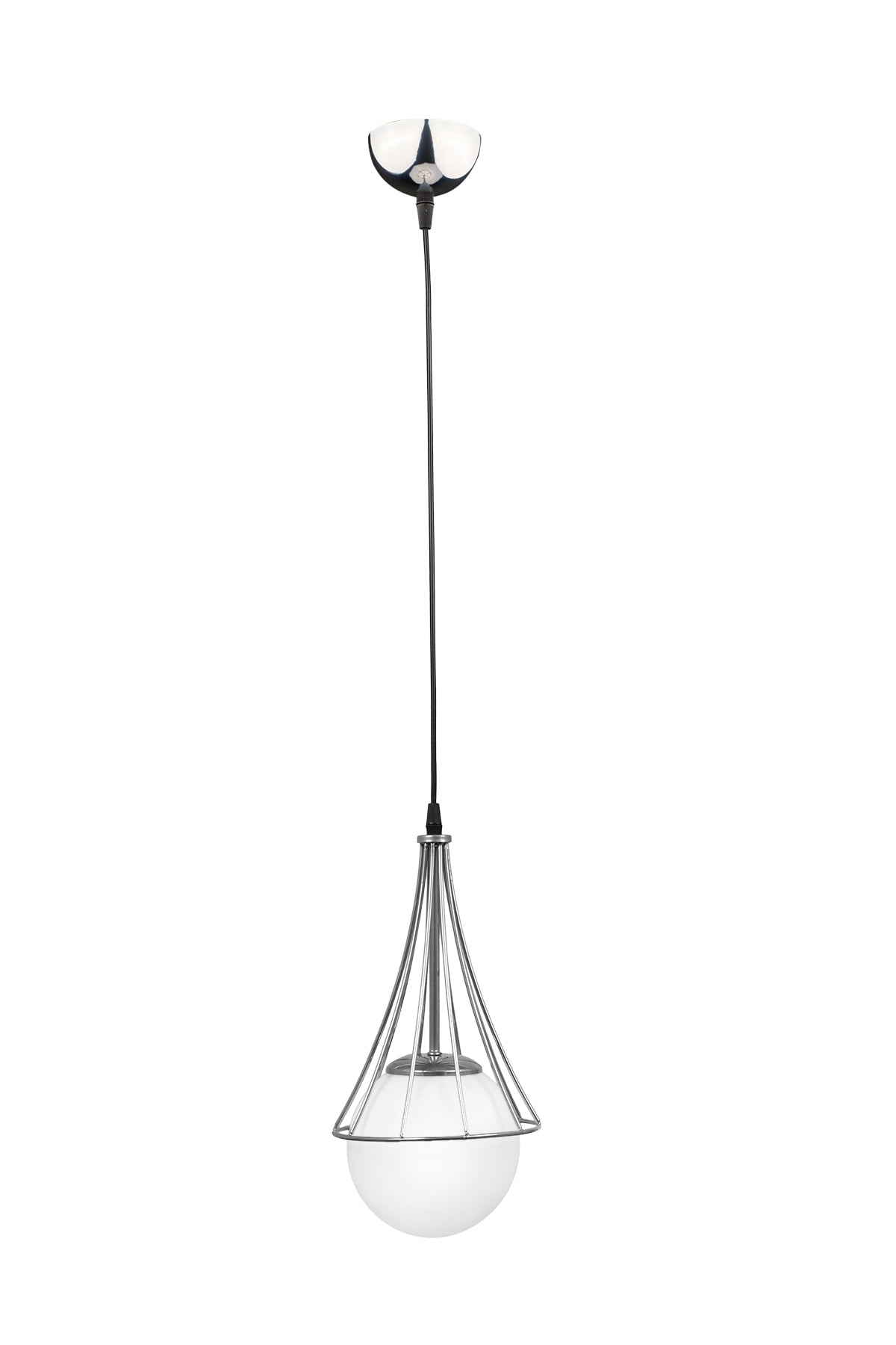 Lapis Single Chandelier Chrome-white Glop Glass