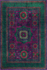 Traditional Pattern Washing Machine Washable Ethnic Rug Purple - Swordslife