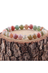 Certified Indian Agate Natural Stone Bracelet - 6 Mm B769 - Swordslife