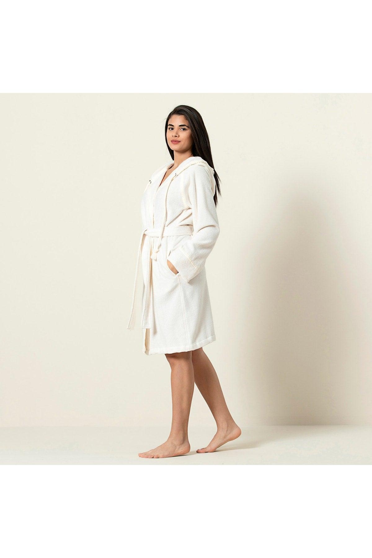 Ferme Unisex Bathrobe Ecru - Swordslife