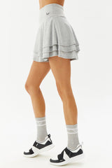 Women's Gray High Waist Sports And Daily Summer Solid Color Short Mini Skirt Cotton Shorts Tennis Skirt 0110 - Swordslife