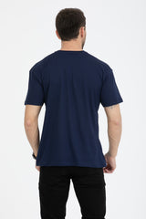 Men's Printed T-Shirt Regular Fit Navy