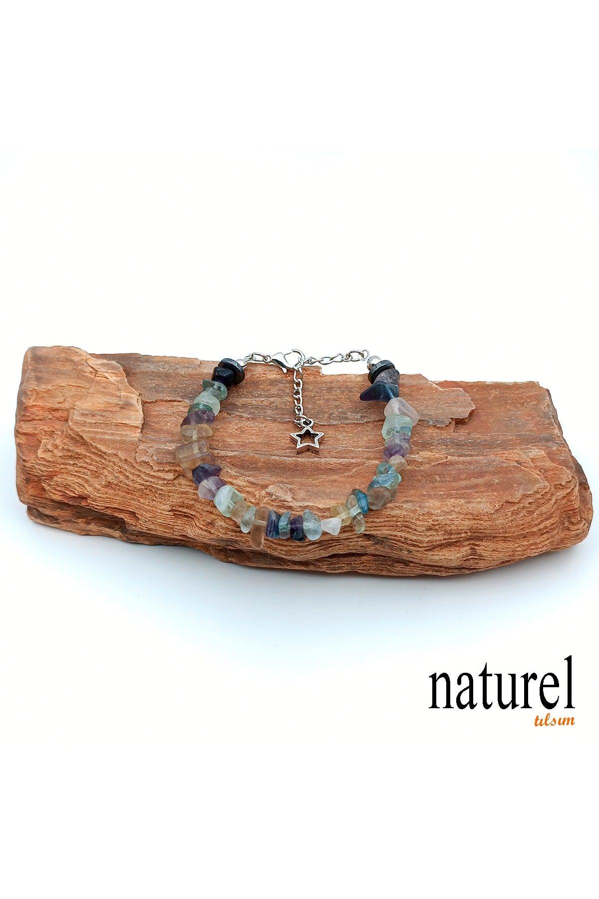 Natural Stone Fluorite Women's Bracelet - Broken Natural Stone - Gift Bracelet - Swordslife