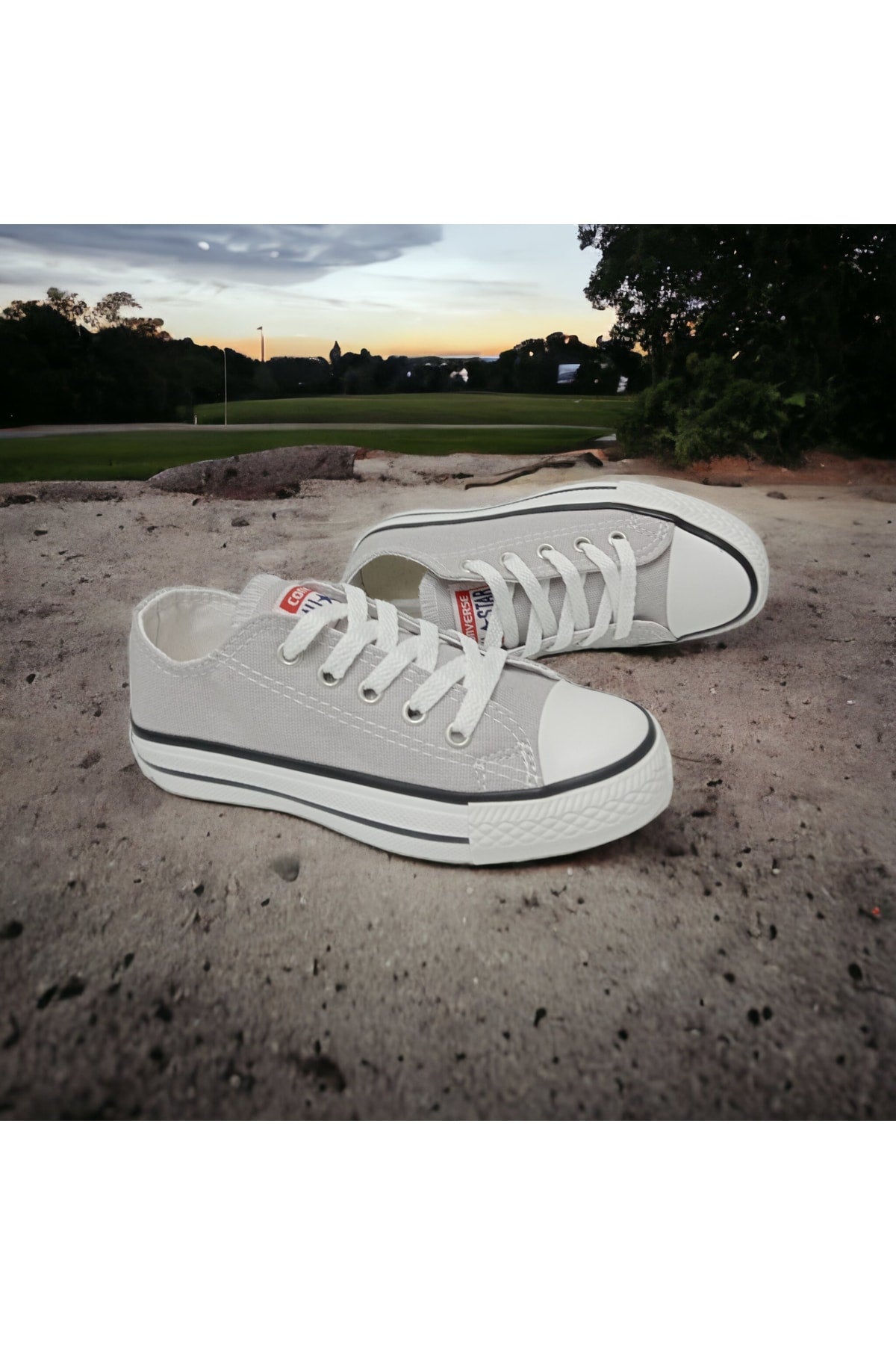 Gray Short Linen Convers Shoes