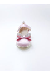 Girl's Stone Bow Satin Orthopedic Flats