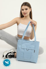 Blue U7 2-Compartment Large Volume Waterproof Fabric Women's Sports Daily Arm And Shoulder Bag B:35 E:35