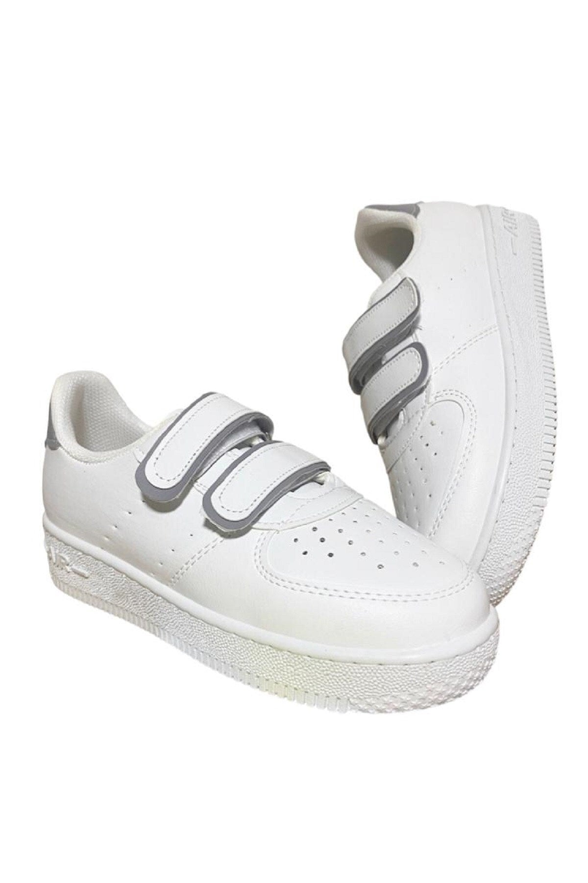 Unisex Girls Boys Velcro Sneakers Sneaker - White Smoked