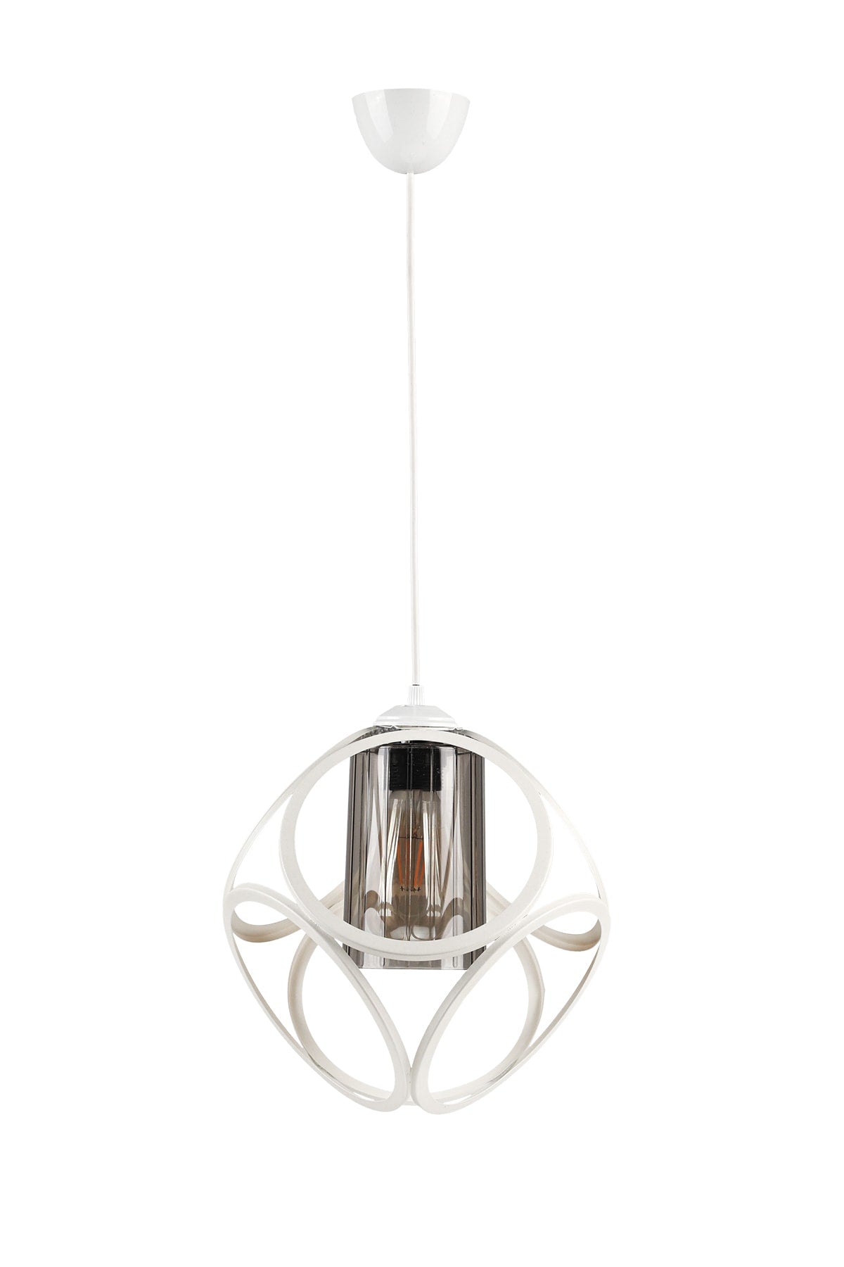 Aydın Single Chandelier White Smoked Acrylic