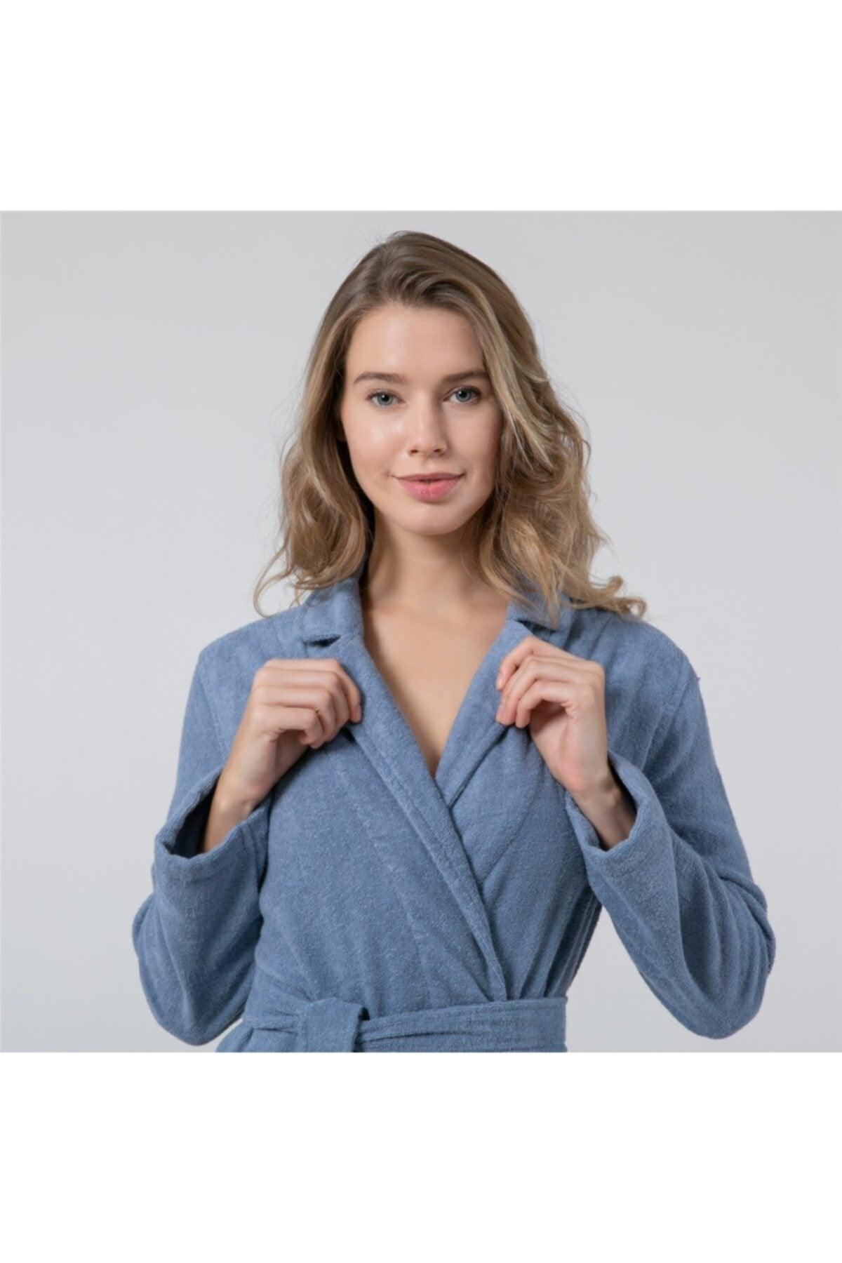 Marlon Women's Bathrobe Lazuli Blue - Swordslife