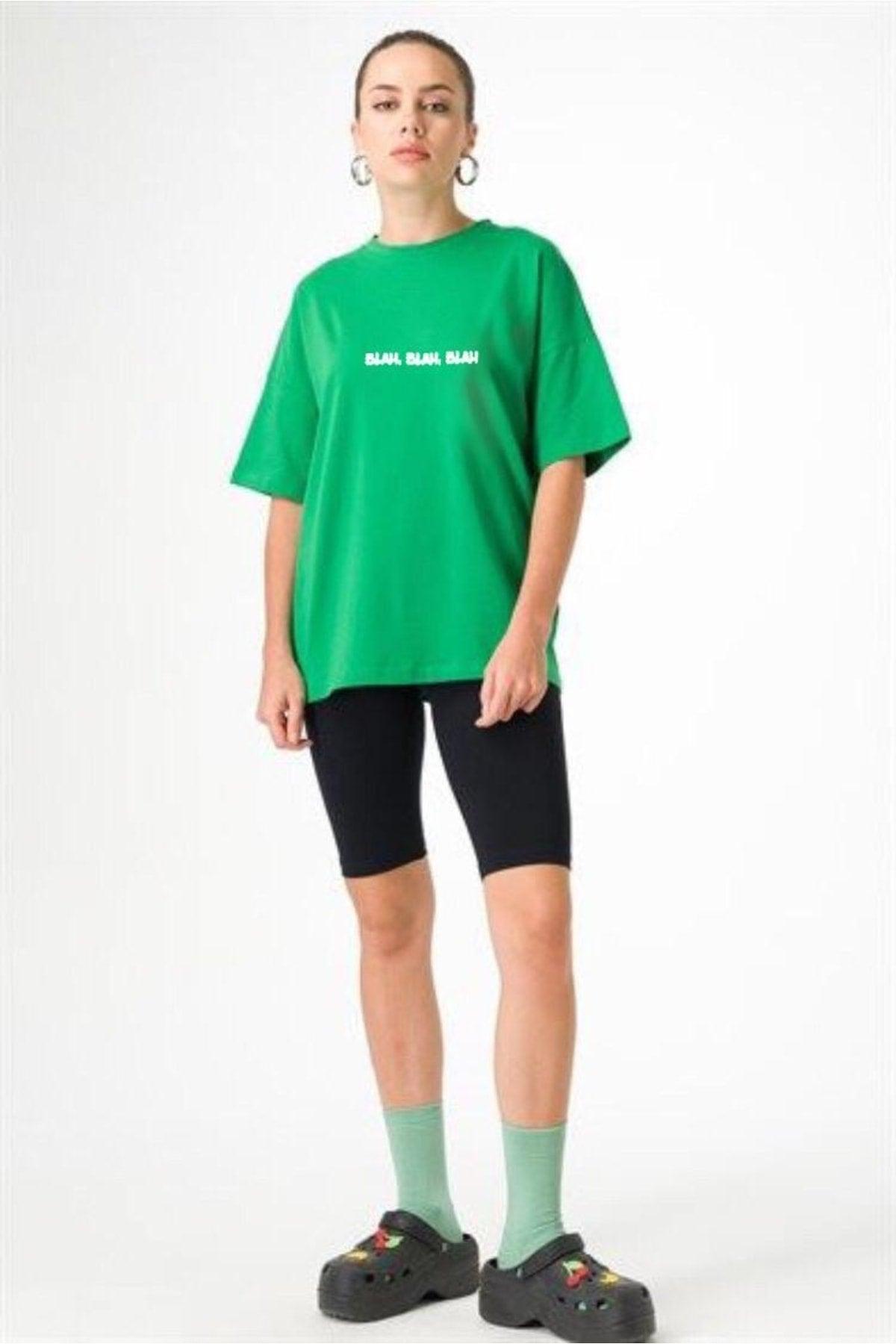 Super Oversize Blah Blah Tshirt Green - Swordslife