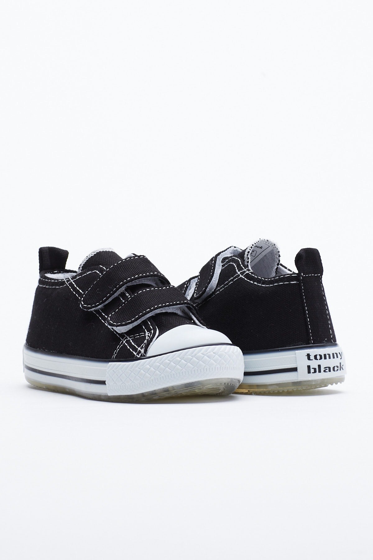 Kids Unisex Black Sneakers Light Velcro Tb997