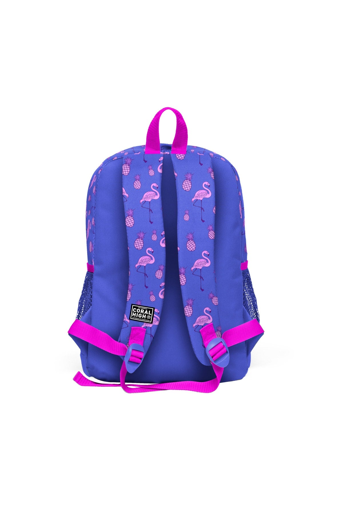 Kids Four Compartment Lavender Flamingo Patterned 3-Pack School Bag Set