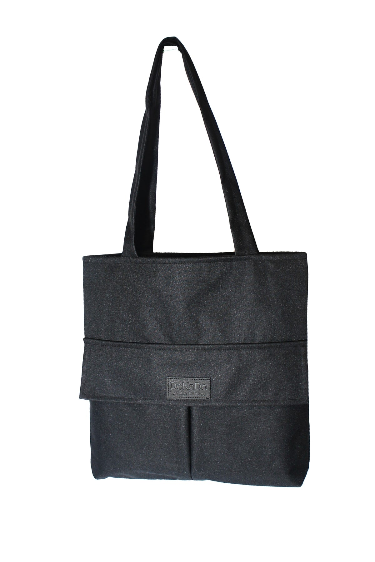 Women's Black Bag Zippered Hand And Shoulder Bag Canvas Fabric Tote Bag