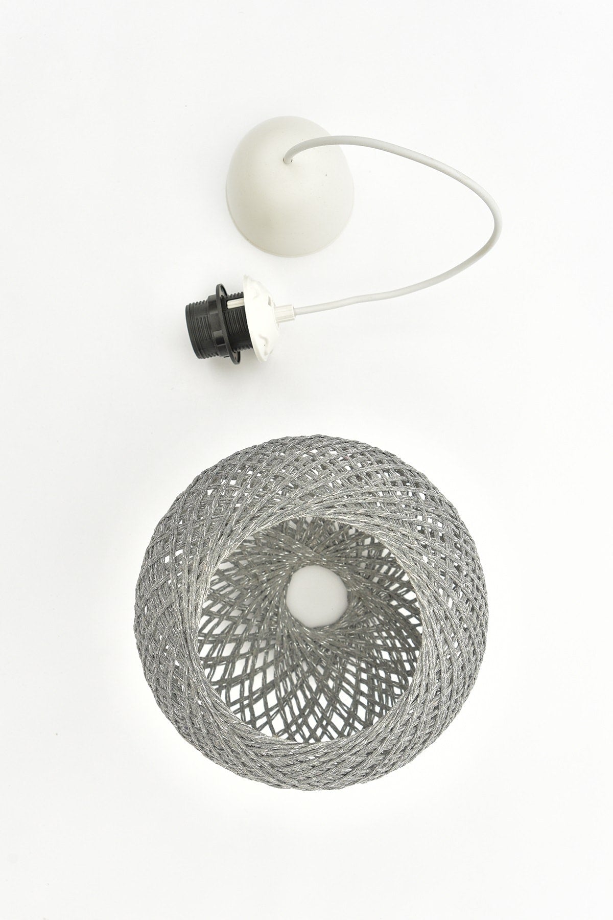 Balle Smoked Pendant Lamp Ball Chandelier White Cable