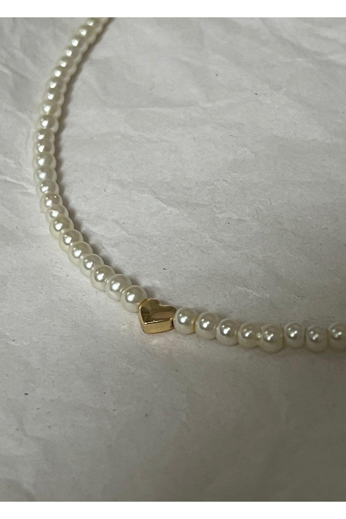 Pearl Gold Heart Necklace - Swordslife