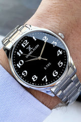 Men's Wristwatch 3 Atm Waterproof Silver Color Steel Band + Wristband DKE2056C2