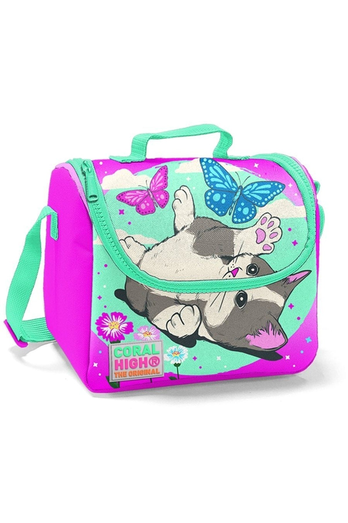 Cute Cat And Butterfly Girls Primary School Bag Set - Usb Output