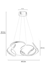 Honos Cream Modern Pendant Lamp LED Chandelier Living Room Kitchen Room LED Chandelier