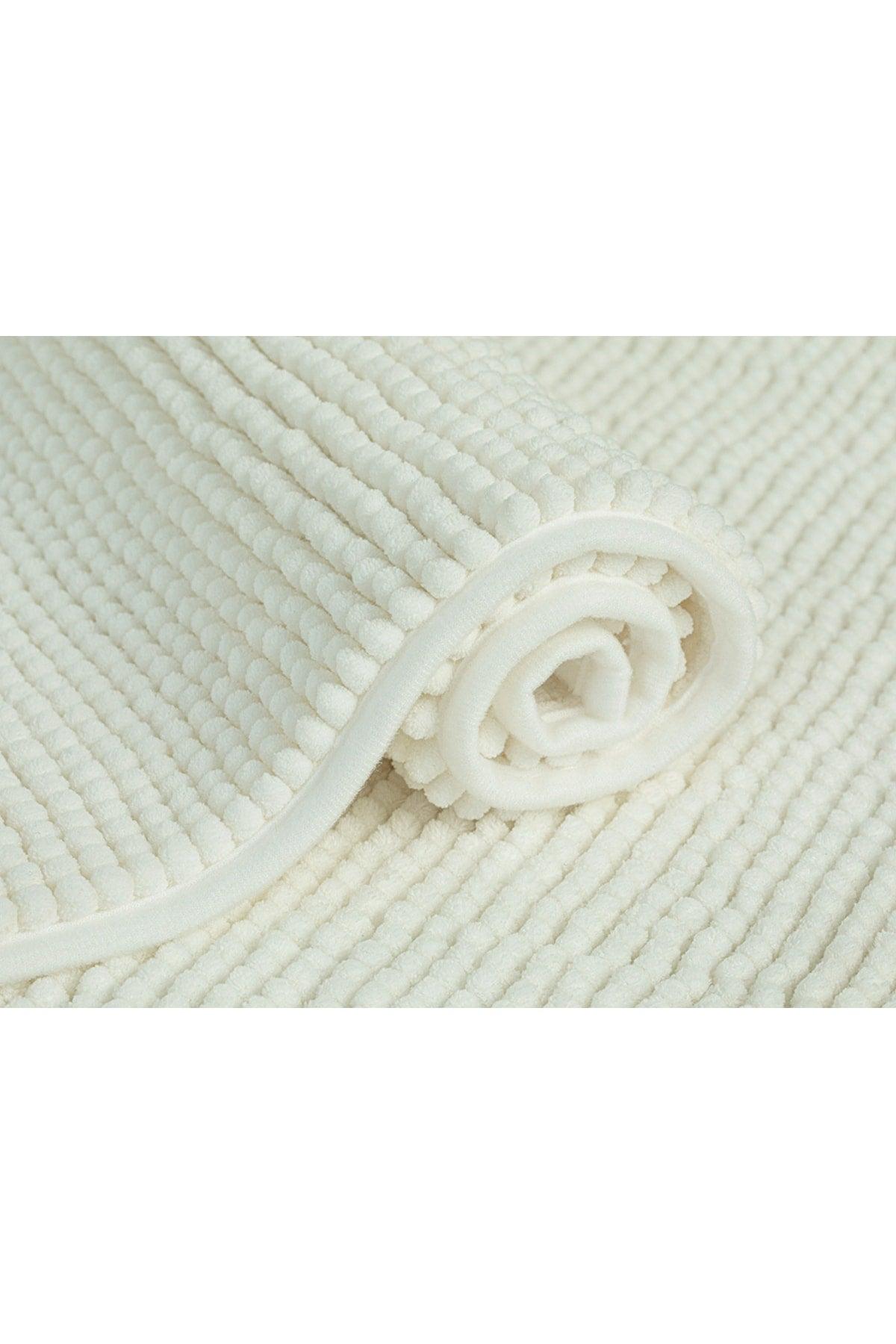 Paige Polyester Pasta Bath Mat Set 60x90 40x60 Cm Ecru - Swordslife