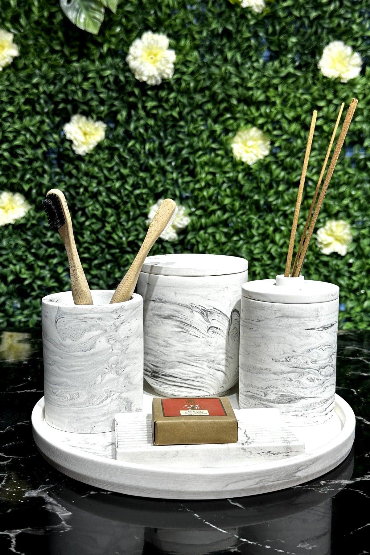 Marble Series Concrete Bathroom Set - Swordslife