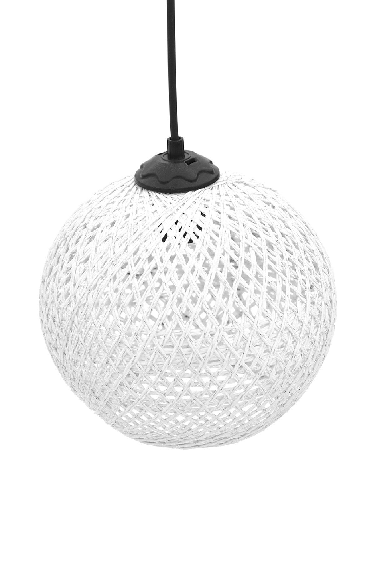 Balle White Pendant Lamp Ball Chandelier Black Cable