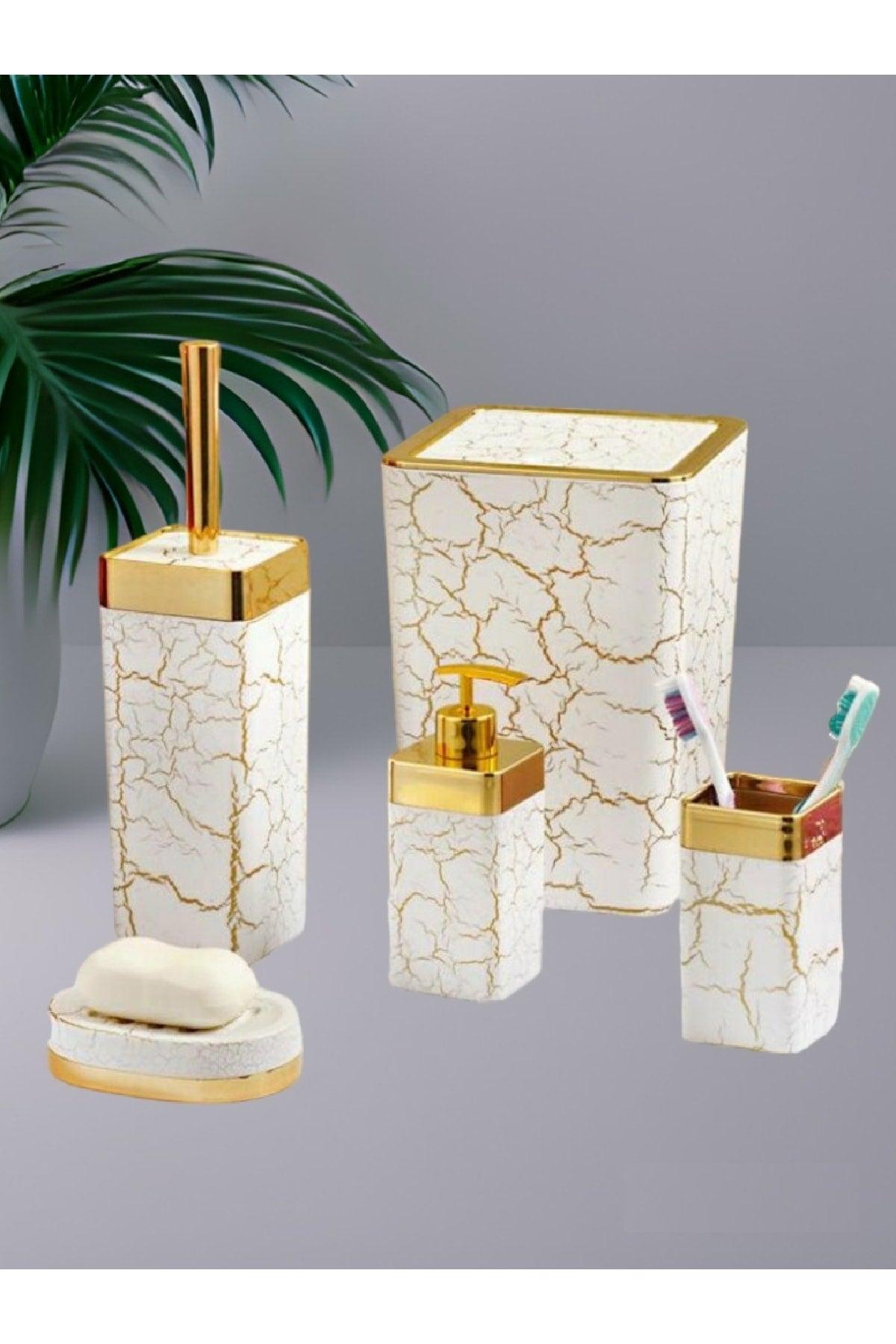 Acrylic 5-Piece Cracking Pattern Bathroom Set- (HARD PLASTILK) - Swordslife