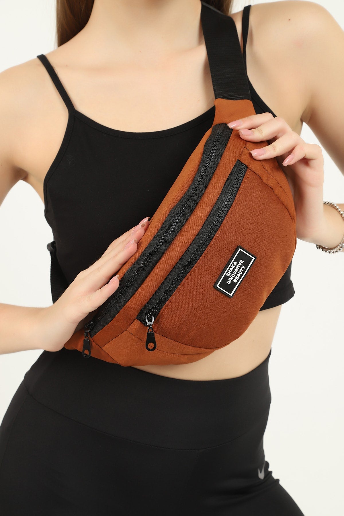 Tile U8 2-Compartment Adjustable Cross Strap Canvas Unisex Waist And Shoulder Bag E:38 B:17 G:7