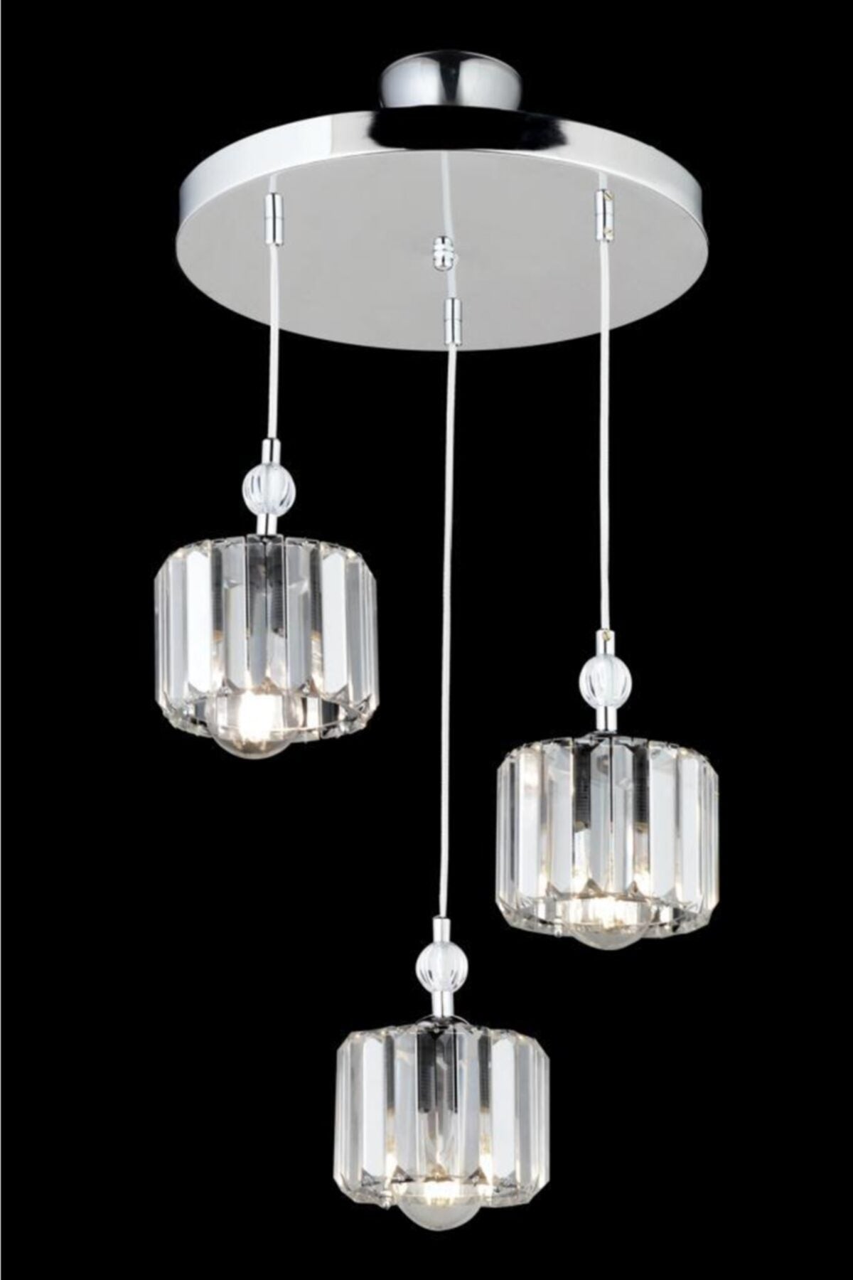 Saka 3-Piece Chrome Pendant Lamp Y-10 Chandelier