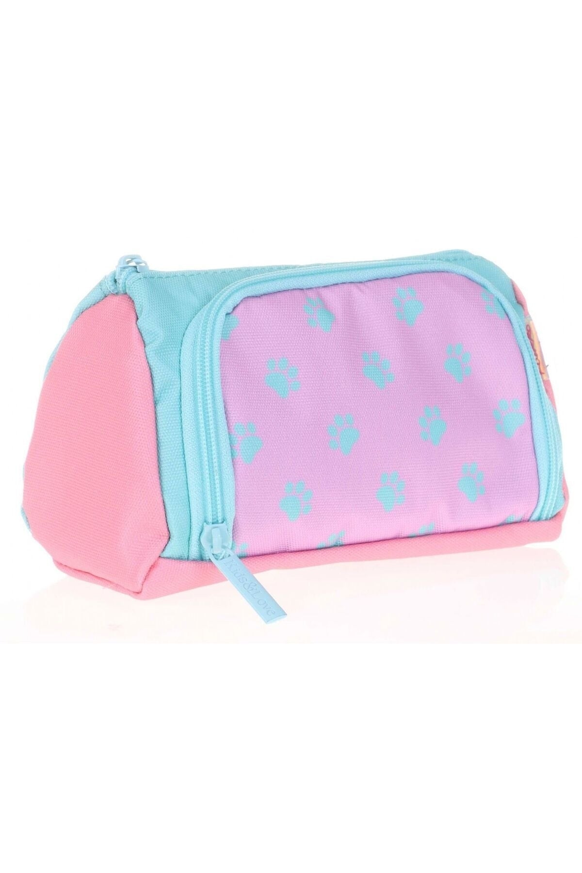 Green Pink Paws Primary School Middle School Bag and Pencil Holder Set - Girls