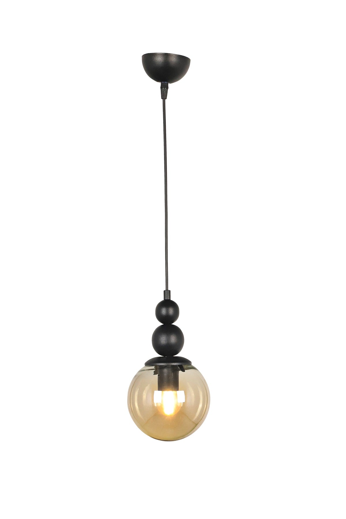 Infinite Single Chandelier Black Honey Glass