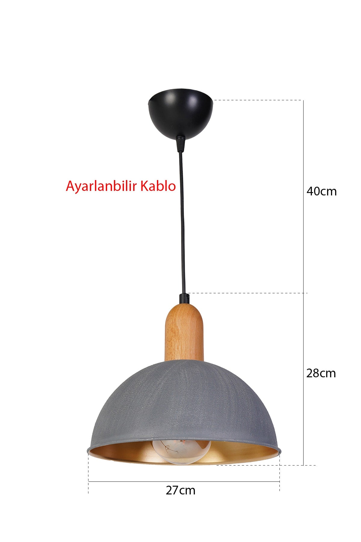 Demicercle Pendant Chandelier Anthracite